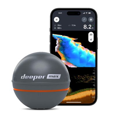 Deeper MAX Castable GPS Fish Finder Portable Chirp Sonar Depth and Fish Finder for Boat Fishing, Ice Fishing, Shore Fishing - Personal 3D Depth Maps with User-Friendly Free App