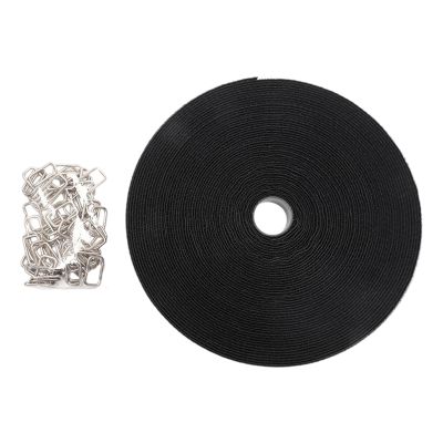 10M Adjustable Nylon Straps With 50 Metal Clip Strong Reusable Auto Grip Cable For Secure Tie Organization Adjustable Tie With Metal Clip