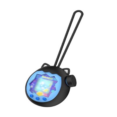 Case for Tamagotchi Paradise, FJIASTB Kids-Friendly Soft Silicone Shockproof Cover with Lanyard (Black)