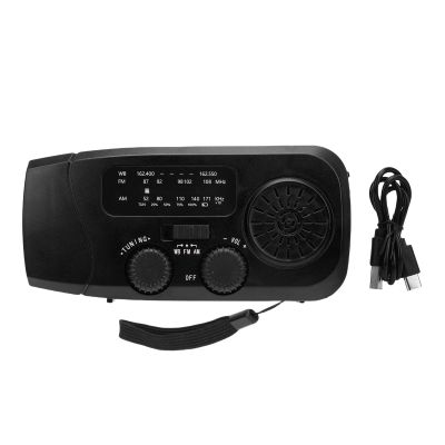 Eujgoov Emergency Radio Solar Hand Crank Powered AM FM NOAA Weather Alert with Flashlight 2000mAh for Outdoor Camping Emergency Preparedness