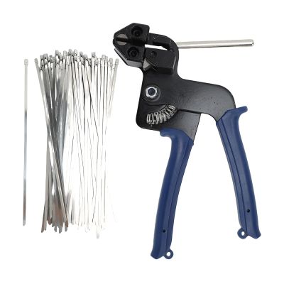 Luqeeg Stainless Steel Cable Tie Tool, 100PCS 11.8 Inches Metal Zip Tie Tool Quick Tightening with 304 Stainless Steel Heavy Metal Zip Ties Steels Wire for Chicken Coops Cable Pipe