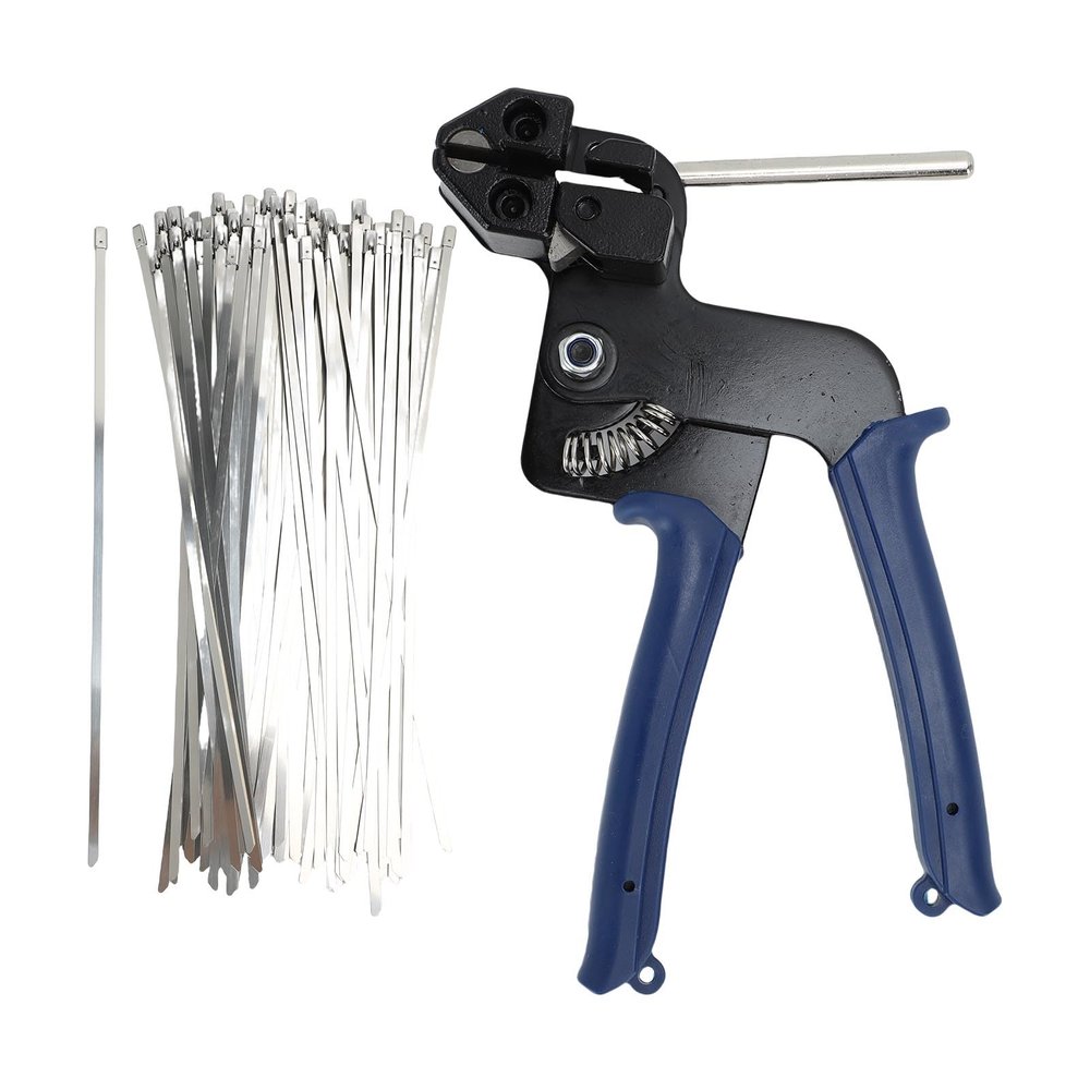 Luqeeg Stainless Steel Cable Tie Tool, 100PCS 11.8 Inches Metal Zip Tie Tool Quick Tightening with 304 Stainless Steel Heavy Metal Zip Ties Steels Wire for Chicken Coops Cable Pipe
