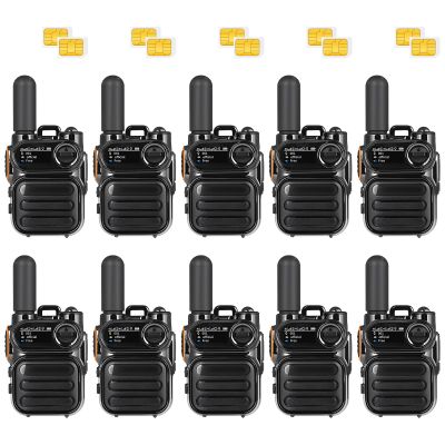 4G LTE PoC Walkie Talkies Unlimited Range Global Lifetime Free Push-to-Talk Over Cellular Two Way Radios Nationwide Long Distance PTT Radios for Family, Logistics & Company 10pcs with SIM Card (10)