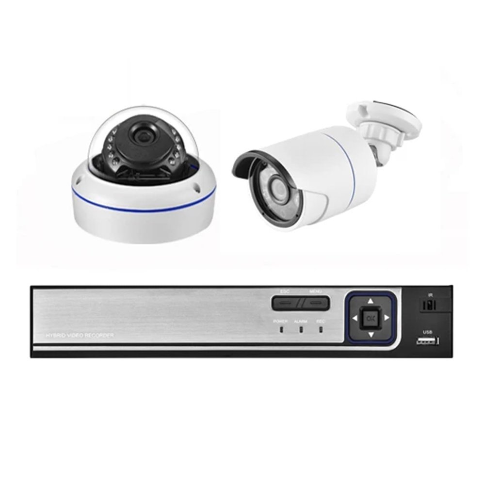 4K 8MP POE Security Camera System AI Motion Detection 8 Port NVR H.265 Home Waterproof CCTV Surveillance IP Camera Kit(4PCS,4CH NVR and 2 Camera)