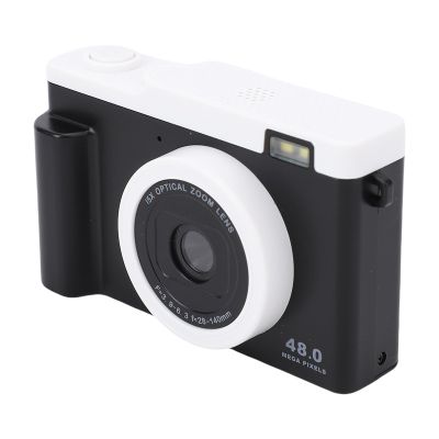 PUSOKEI 1080P HD Digital Camera, 48MP WiFi Vlogging Camera with Dual Lens, 15X Digital Zoom, Auto Focus and LED Flash, Compact Portable Cameras for Photography, Travel (Black)