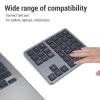 GOWENIC 35 Keys Bluetooth Number Pad for Laptop, Rechargeable 2.4G Wireless Number Keypad, Numeric Keypad for Multi Devices, Portable Mini Financial Accounting Keypad (Grey Black) view 3
