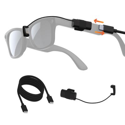 LVBOAT Type C Charging Port for RayBan Meta Glasses Accessories, USB C Connect Charger Cable Plug Compatible with Wayfarer,Headliner,Skyler gen2 and Oakley Meta HSTN Smart Glasses