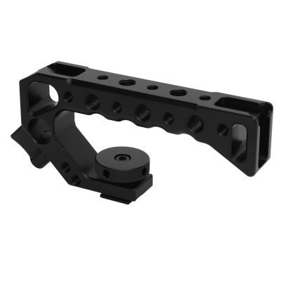 Camera Top Handle Grip, Aluminum Alloy Camera Handle with 14/ Inch 38/ Inch Threads and Cold Shoe, Lightweight Ergonomic for DSLR Cameras, Compatible with