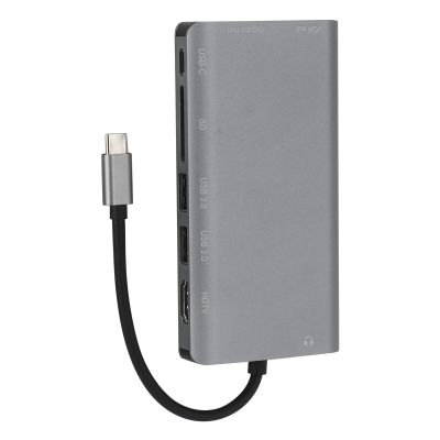 8 in 1 Hub Type C to RJ45 USB30. SD HDTV PD, Multifunction Laptop Hub, Compact Aluminum Alloy Adapter with 60W Fast Charging, Speed Data Transfer for