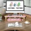 Corner Monitor Stand for Office, Wood Computer Laptop Risers Save Space, Ergonomic Triangular Monitors Storage Shelf view 1