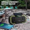 Emergency Radio Waterproof Bluetooth Speaker,Portable AM FM Radio with 5000mAh/18500mWh Cell Phone Charger,Flashlight,Reading Lamp,Hand Crank NOAA Weather Radio with Solar Panel,Emergency Survival Kit view 4