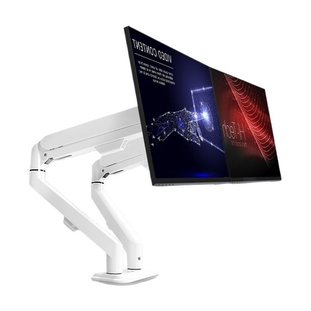 Work Dual Monitor Mount for 2 Monitors up to 30 inches, Gas Spring Arms with Height-Adjustable/Tilt/Swivel/Rotate, VESA 75mm or 100mm Play