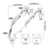 Work Dual Monitor Mount for 2 Monitors up to 30 inches, Gas Spring Arms with Height-Adjustable/Tilt/Swivel/Rotate, VESA 75mm or 100mm Play view 2