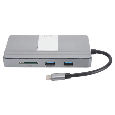 8 in 1 USB C Hub Adapter, Type C to 4K HD Multimedia Interface with RJ45, USB30., USB20., PD Charging, Storage Card Slots, Multi System Compatibility for Laptop Phone Tablet