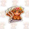 3 Pcs Cute Baby Highland Cow Stickers, Adorable Farm Animal Vinyl Decals Gifts for Cow Lovers, Kids, Teens, Friends, for Laptop, Water Bottle, Journals, Scrapbooks, Tumblers 7 Inches view 1
