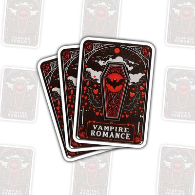 3 Pcs Vampire Romance Tarot Card Stickers, Gothic Dark Romance Vinyl Decals Gifts for Book Lovers, Fantasy Readers, Friends, Teens, for Laptop, Water Bottle, Journals, Scrapbooks, Notebooks 4 Inches
