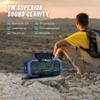 Emergency Radio Waterproof Bluetooth Speaker,Portable AM FM Radio with 5000mAh/18500mWh Cell Phone Charger,Flashlight,Reading Lamp,Hand Crank NOAA Weather Radio with Solar Panel,Emergency Survival Kit view 3