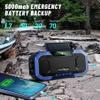 Emergency Radio Waterproof Bluetooth Speaker,Portable AM FM Radio with 5000mAh/18500mWh Cell Phone Charger,Flashlight,Reading Lamp,Hand Crank NOAA Weather Radio with Solar Panel,Emergency Survival Kit view 4