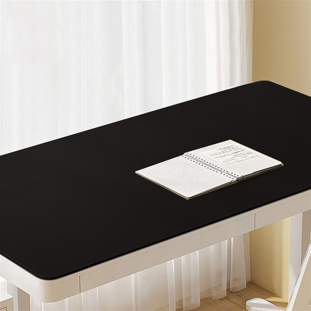 Liveinu Large Desk Mat PU Leather Desk Pad Protector, Non-Slip Office Writing Pad, Large Mouse Pad, Waterproof Desk Blotter pad for Office Home, Black 2, 32" x 48"