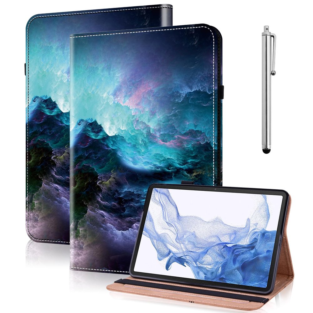 VODEFOX Case for Samsung Galaxy Tab S11 Ultra 14.6 Inch, PU Leather Tablet Cases Flip Folio Multi-Angle Viewing Stand Protective Cover with Card Slots - Starry Sky
