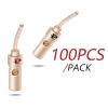 100pcs 2mm Acicular Banana 24K Gold Speaker Pin Speaker Wire Screw Lock Connector view 2