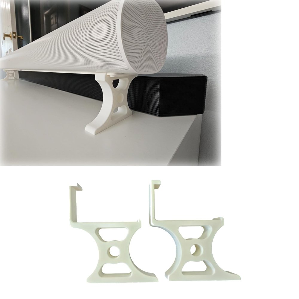 2-Pack Riser Stand with Secure Lock for Sonos Arc Soundbar - 3 Height Options (1/2/3 Inch) | Vibration Reduction & Audio Optimization (White, 2inch Height)