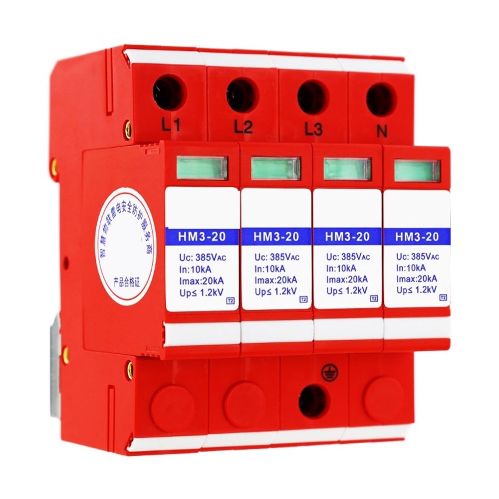 380V Power Supply Arrester 20KA40KA80KA120KA First Level and Second Level Surge Protector(120KA HM1-120/4-2.2kV)