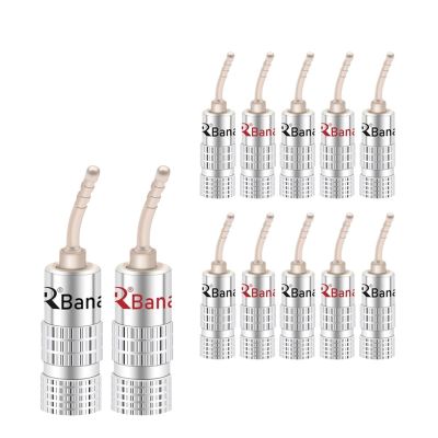 100pcs 2mm Banana Gold Plated Speaker Cable Pin Angel Wire Screws Lock Connector