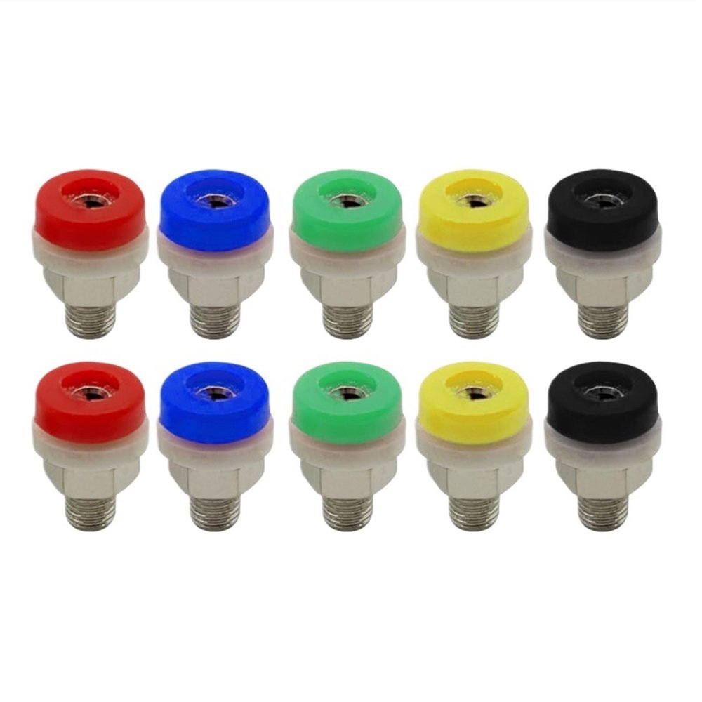 40pcs 2mm Banana Socket Binding Post Nut Banana Jack Electrical Connector Terminal Test Hole(20 Red 20 Black)