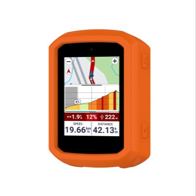 Case for Garmin Edge 850 Compact GPS Cycling Computer, WUNIAK Soft Silicone Protective Portable Scratch Shock Resistant Shell Case for Garmin Edge850,Orange