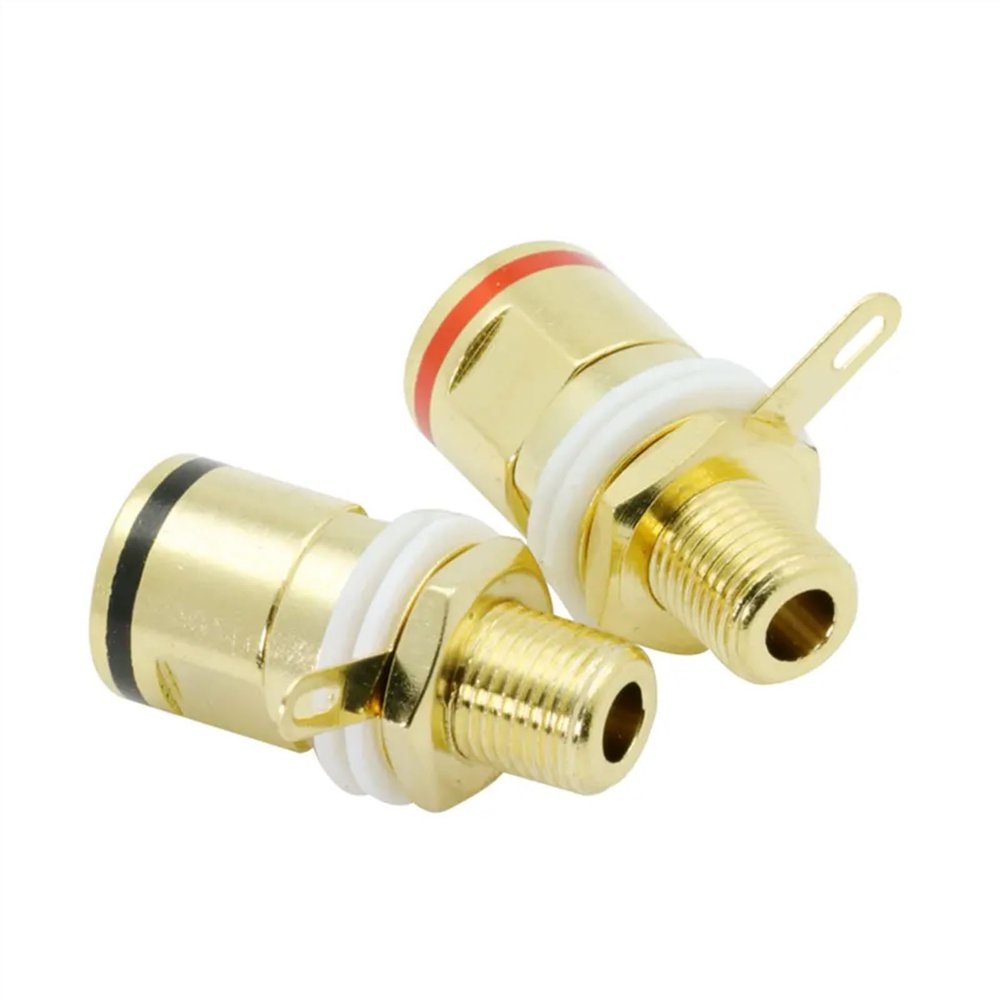 10pcs 4mm Red&Black Banana Socket Professional Binding Post Connector Brass with Gold Plated for 4mm Banana for Speaker