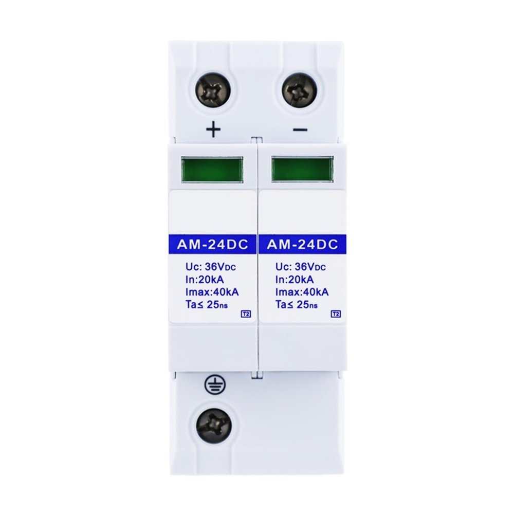 24V DC Power Supply Arrester 2P 40KA T2 photovoltaic Energy Surge Protector AM-24DC