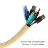 CrocSee 25ft - 1/2 inch Braided Cable Management Sleeve Cord Protector - Self-Wrapping Split Wire Loom for TV/Computer/Home Theater/Engine Bay - Beige view 2