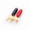 50PCS Gold-Plated Copper Banana Plugs U/Y Type Banana Connector Speaker Wire Connector with Plastic Handle Case view 4