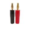 2Pcs Gold Plated Copper Solder-Free 4mm Banana Connector Terminals 4 mm Audio Speaker Plugs Red & Black(Red Black) view 1