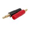 2Pcs Gold Plated Copper Solder-Free 4mm Banana Connector Terminals 4 mm Audio Speaker Plugs Red & Black(Red Black) view 2