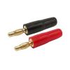 2Pcs Gold Plated Copper Solder-Free 4mm Banana Connector Terminals 4 mm Audio Speaker Plugs Red & Black(Red Black) view 3