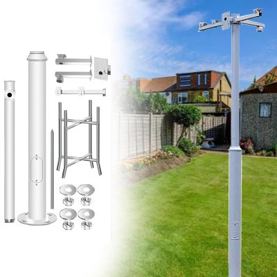 ZYLDDS Outdoor Surveillance Camera Pole Detachable, Solar Panels/Camera Mounting Bracket Pole 0.06in Thick, Surveillance Stand Security Camera Column with Ligh-tning Rod 3m/9.8ft
