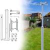 ZYLDDS Outdoor Surveillance Camera Pole Detachable, Solar Panels/Camera Mounting Bracket Pole 0.06in Thick, Surveillance Stand Security Camera Column with Ligh-tning Rod 3m/9.8ft view 1