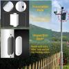 ZYLDDS Outdoor Surveillance Camera Pole Detachable, Solar Panels/Camera Mounting Bracket Pole 0.06in Thick, Surveillance Stand Security Camera Column with Ligh-tning Rod 3m/9.8ft view 4