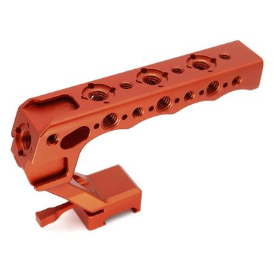 SZYingXian NATO Top Handle, Quick Release NATO Grip with 4 Cold Shoe Adapters for DSLR Camera Cage, Universal Top Handle with 3/8-16 and 1/4-20 Thread Holes (Orange)