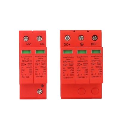 DC SPD Surge Protective Device 500V 1000V 2P 3P 20KA 40KA 60KA Voltage Protector Solar PV Photovoltaic Lightning Arrester(3P,DC600V)