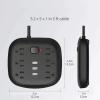 Power Board Surge Protector 6 Sockets 3 with Switch Control and Flat Plug Extension Cable Compact(D) view 2