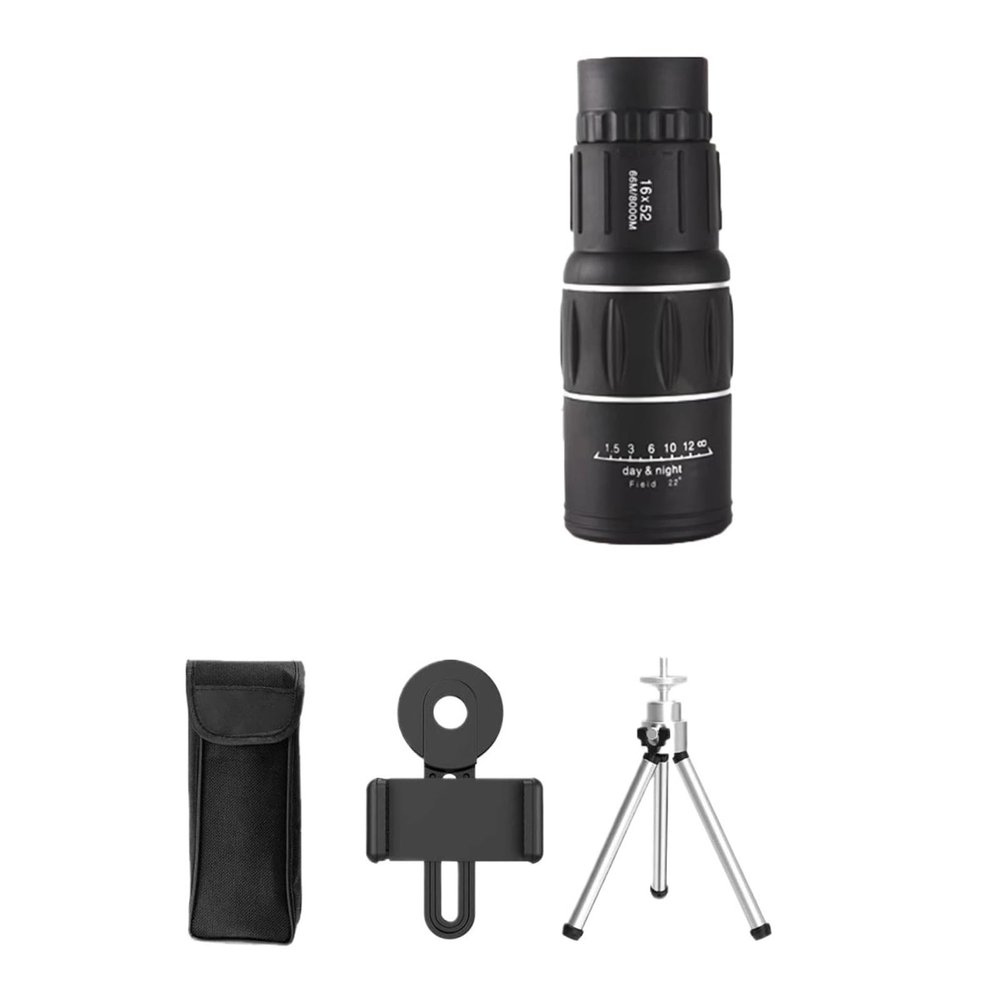 16x52 High Definition Monocular Telescope - Portable, Long Range, Sharp Images for Outdoor Sports, Camping, Travel (SET1)