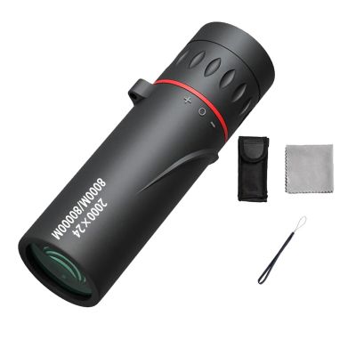 2000x24 HD Monocular Telescope - Mini Portable, Night Vision, Waterproof, Outdoor Binocular for Camping, Birdwatching, Sharp Images (Telescope)