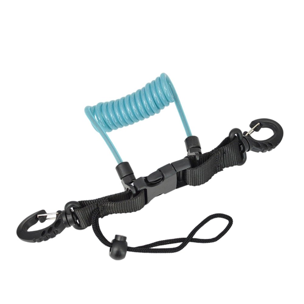 Scubas Diving Lanyard Steel Wire Spring Coiled Heavy Duty Lanyard With Quick Releases Buckle For Cameras & Light Camera Strap