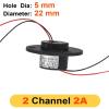 1pc 5mm Hole 2/4/6/12 Channels 2A Hollow Shaft 22mm Slip Ring Rotation Connector rings For Camera Gimbal/Ferris wheel Rings(2 Channel) view 2