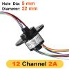 1pc 5mm Hole 2/4/6/12 Channels 2A Hollow Shaft 22mm Slip Ring Rotation Connector rings For Camera Gimbal/Ferris wheel Rings(12 Channel) view 2