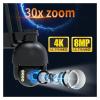 LNBBEQ 8mp 4k WiFi PTZ Camera 30X Zoom Hemispherical Outdoor Camera AI Motion Detection P2P CCTV Security Camera(US Plug,30x Zoom(4k)) view 2