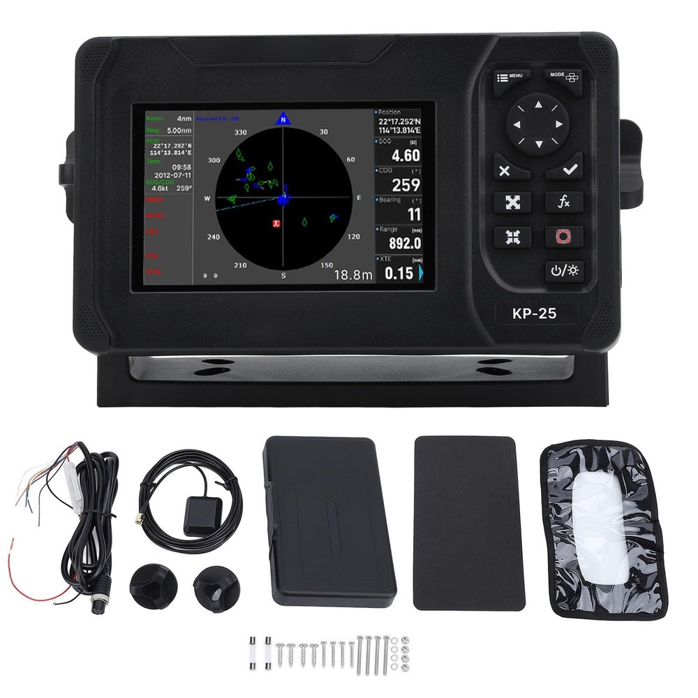 Torvex Marine Plotter, 5 Inch TFT LCD Chartplotter Sonar Display, IP66 Waterproof Fish Finder GPS Navigator, Sea Bed Discrimination Depth Sounder for Boat Kayak Yacht Sailing